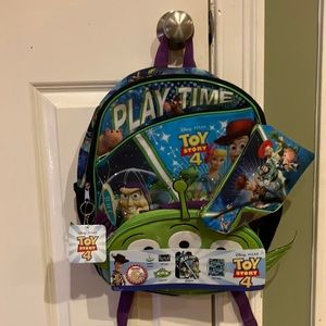 Toy Story 4 backpack (5 piece set) lunch kit, cinch sack, rubber dangle,zip case